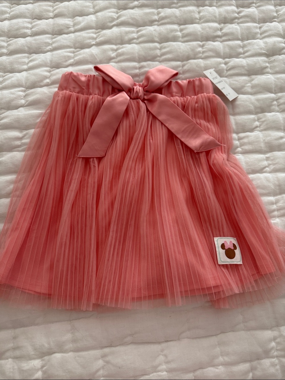 Disney Junior Minnie Coral Pink Tulle Bow Girls' Skirt